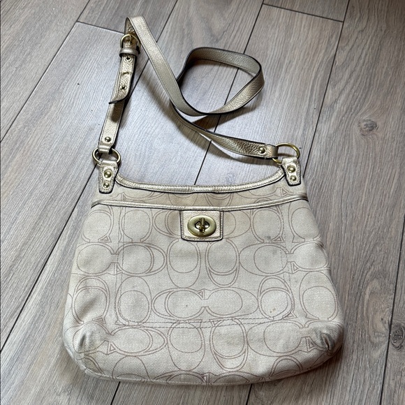Coach Handbags - Coach Monogram Beige Crossbody Bag